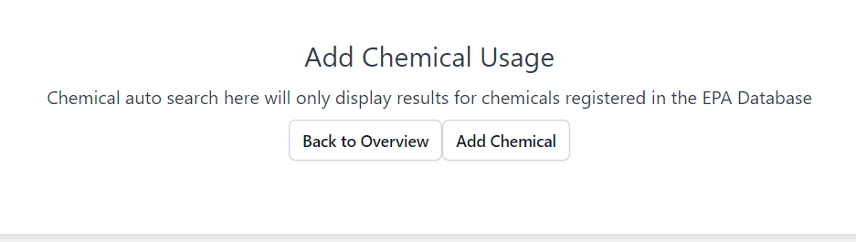 Chemical Usage